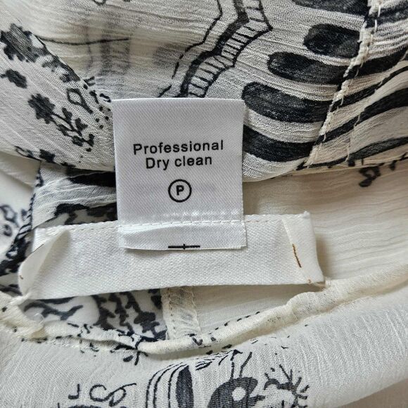 Coldwater Creek Boho Ivory & Black Floral Oversized Duster Vest - Picture 8 of 8